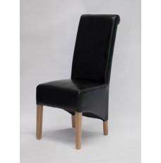 Richmond Black Leather Oak Dining Chair